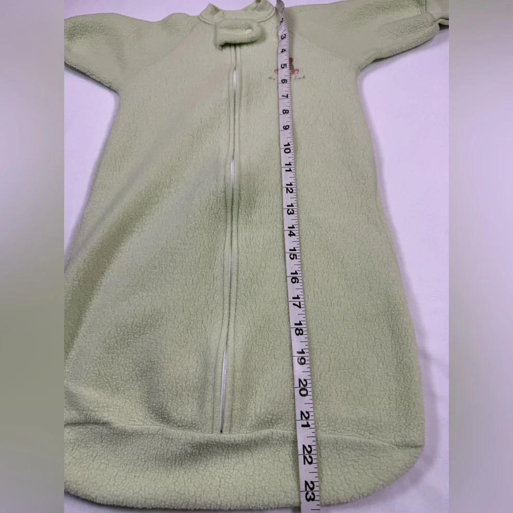 CARTERS Baby Fleece Y2K‎ Sleep Gown Cottagecore Teddy Bear Sage Green 0-3 Months